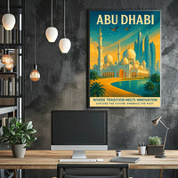 Abu Dhabi Fusion of Tradition and Modernity Urban Cityscape Poster