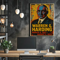 Warren G. Harding 29th President of the United States Street Art Mashup Poster