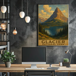 Glacier National Park Majestic Alpine Wilderness Wanderlust Inspired Serene Scenic Travel Poster