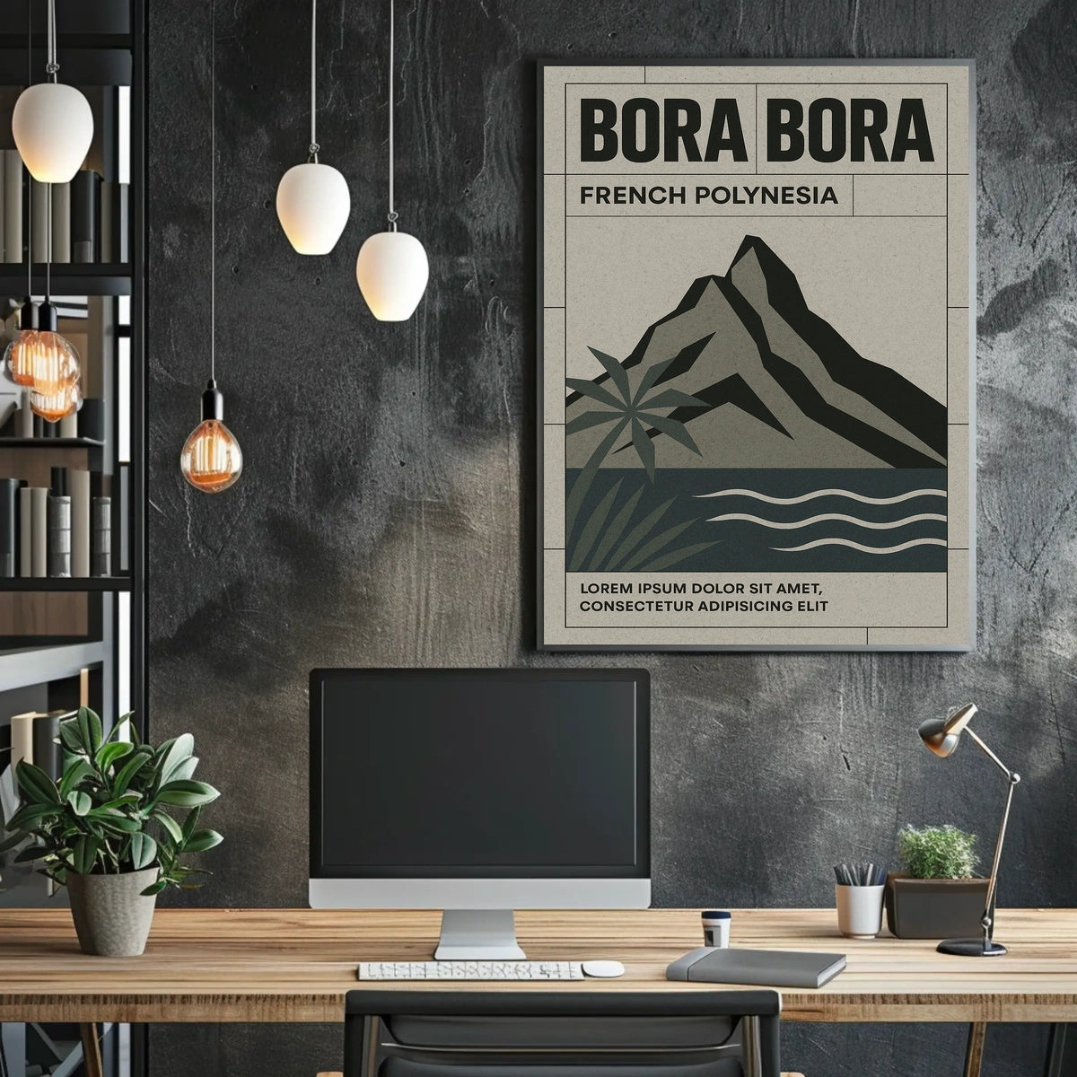 Bora Bora Modern Minimalist Travel Poster