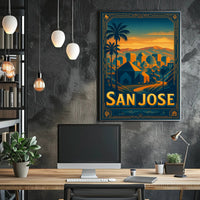 San Jose Skyline Wall Art Poster Modern Travel Print