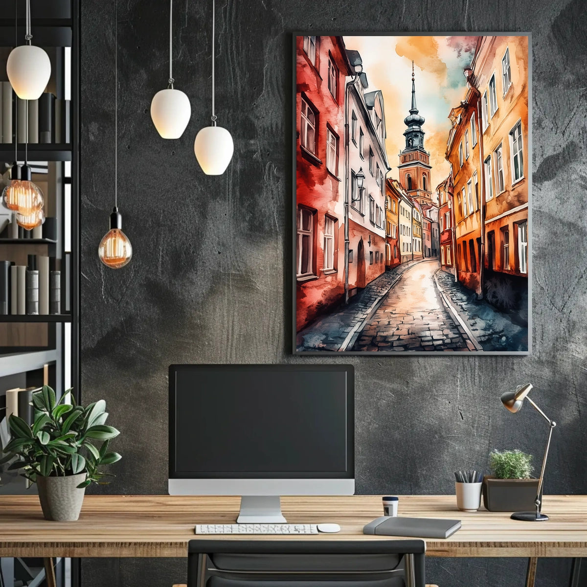 Latvia Riga Old Town and St Peters Church View Poster