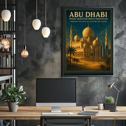 Abu Dhabi Fusion: Vintage Travel Poster