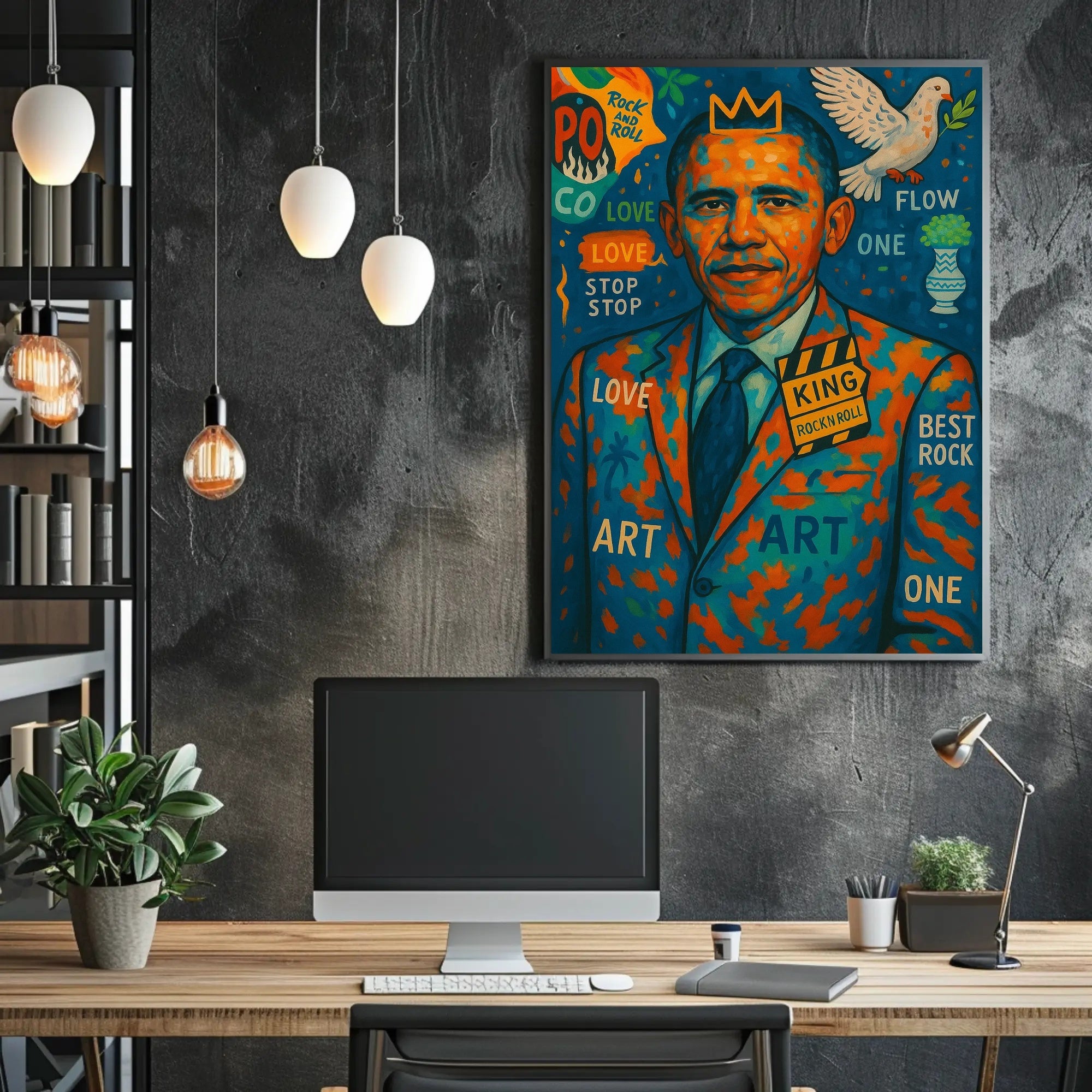 Rock and Roll King: Abstract and Pop Culture Poster