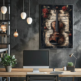 Vintage Violin Symphony Art Poster - Cultural or Heritage Poster