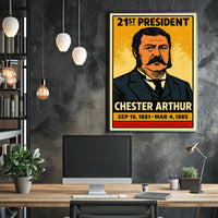Chester A. Arthur 21st President of the United States Inked Comic Style Poster