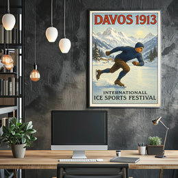Davos 1913 International Ice Sports Festival Poster