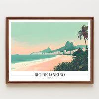Scenic Rio de Janeiro Vintage Travel Art Poster