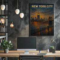New York City at Dusk Poster