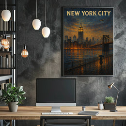 New York City at Dusk Poster