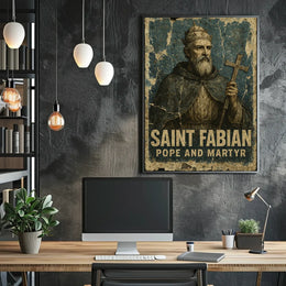 Saint Fabian Vintage Religious Art Poster - Cultural or Heritage Poster