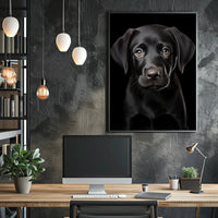 Portrait Of A Black Labrador Puppy Poster