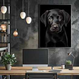 Portrait Of A Black Labrador Puppy Poster