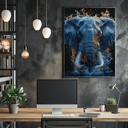 Majestic Water Elephant Poster