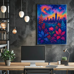 Cosmic Cityscape Poster