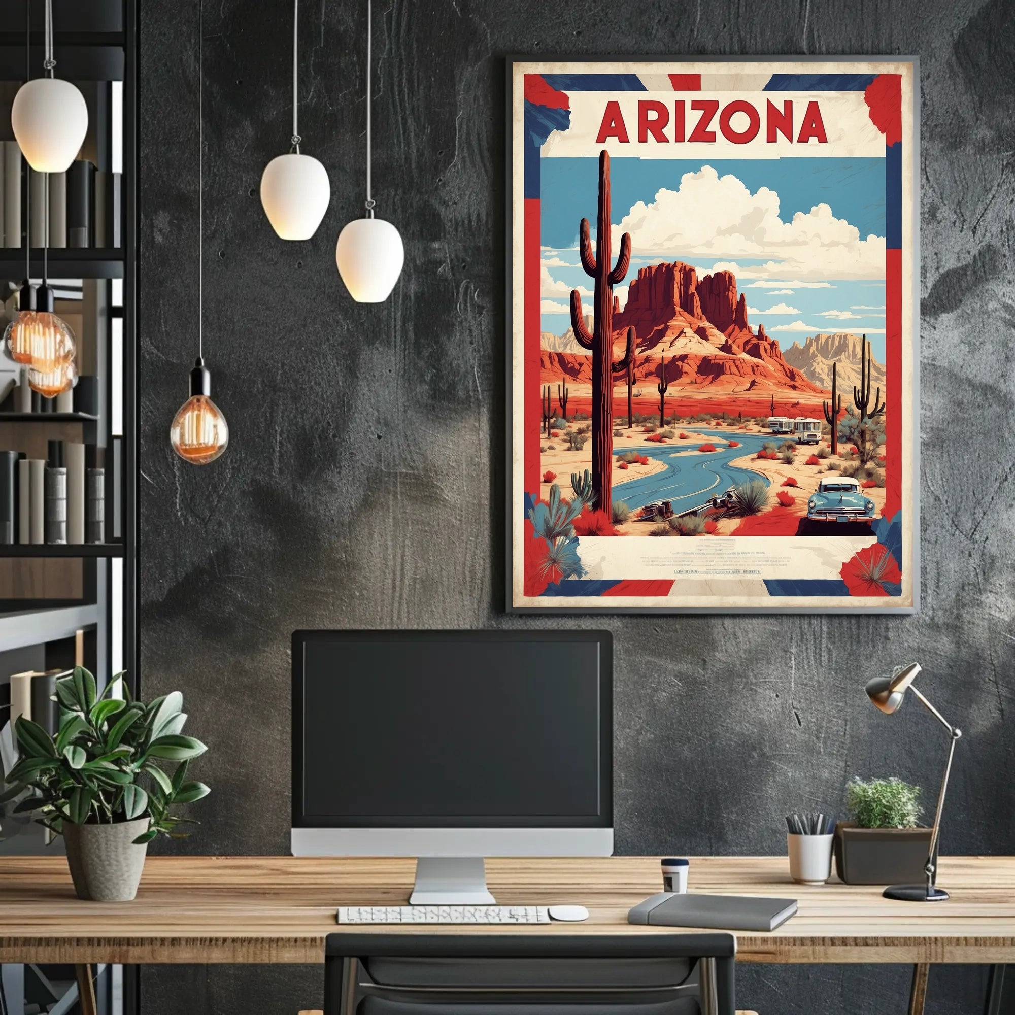 Arizona Desert Vintage Travel Poster