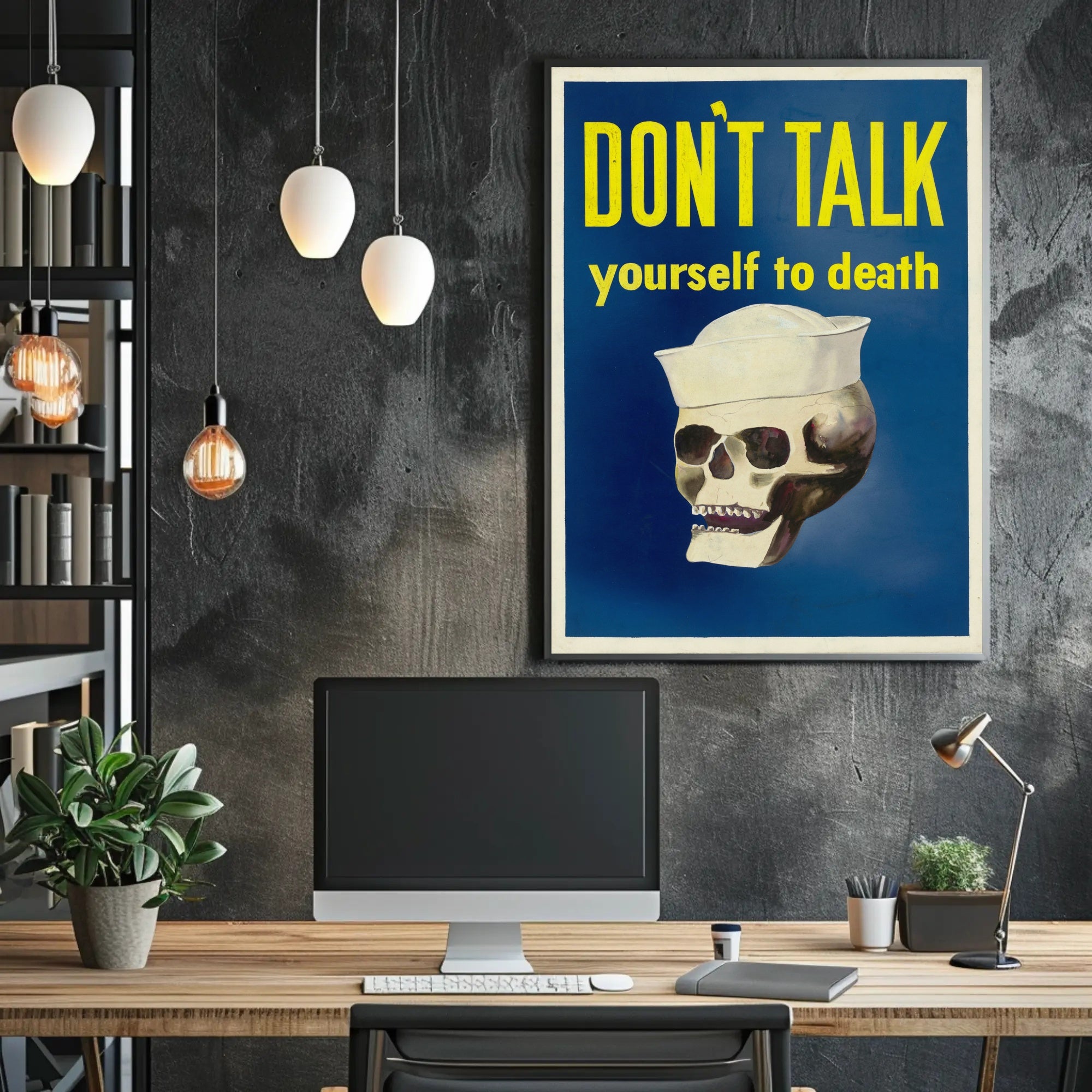 Skull in Sailor's Hat: Bold Political or Propaganda Poster
