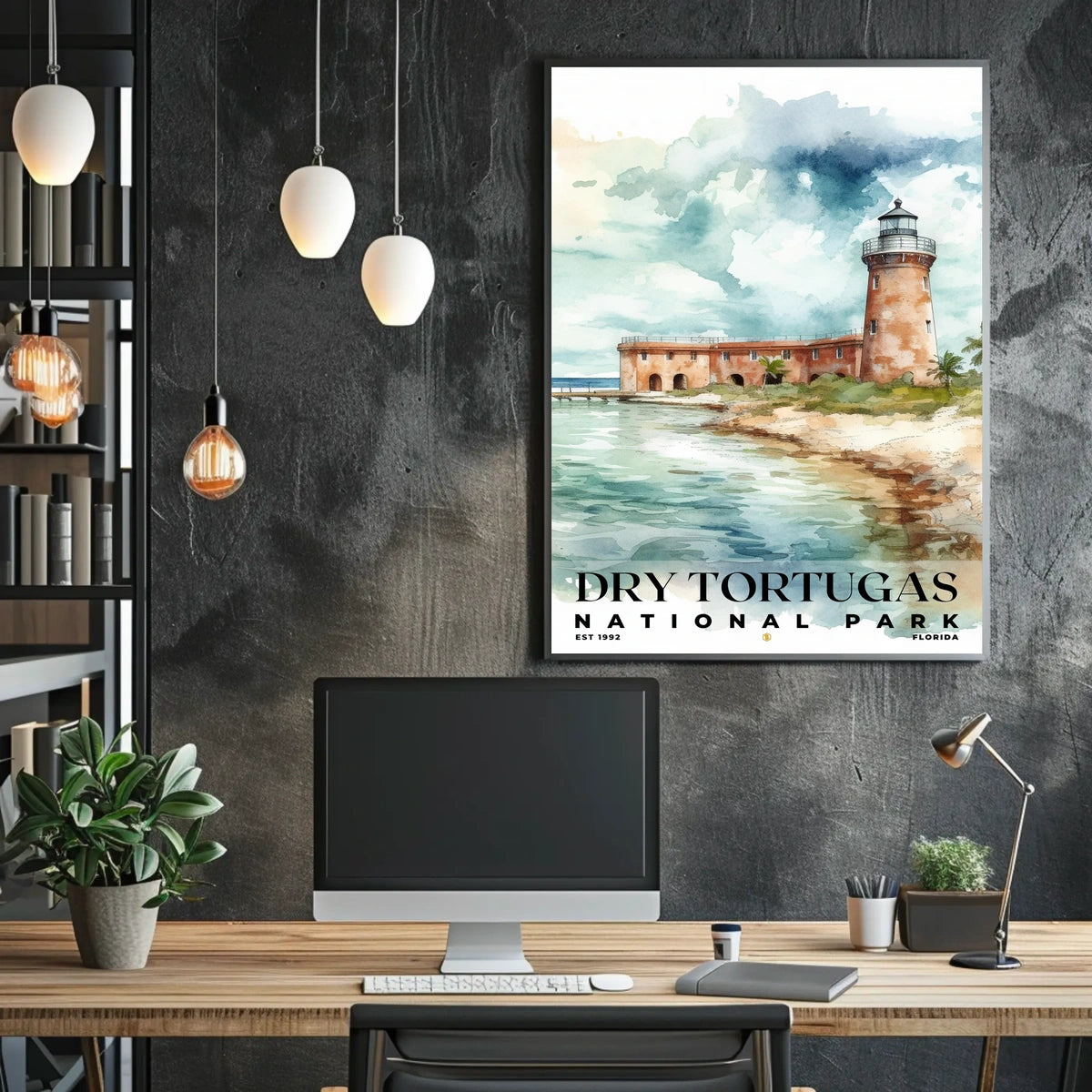 Dry Tortugas Watercolor Wall Art Poster