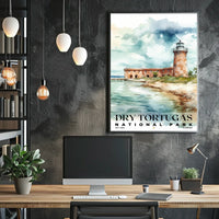Dry Tortugas Watercolor Wall Art Poster