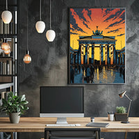 Sunset At The Brandenburg Gate Poster