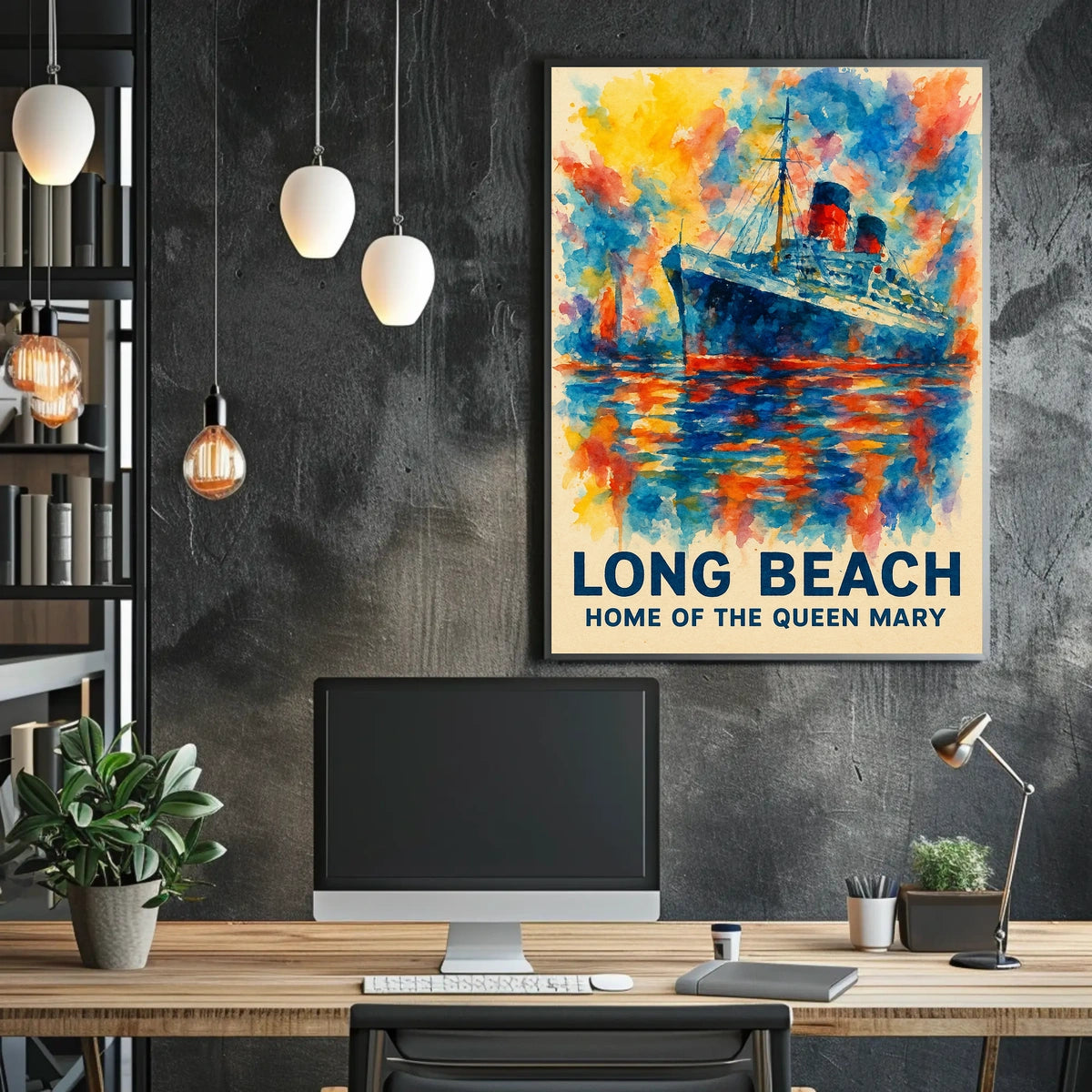 Long Beach Home Of The Queen Mary Poster