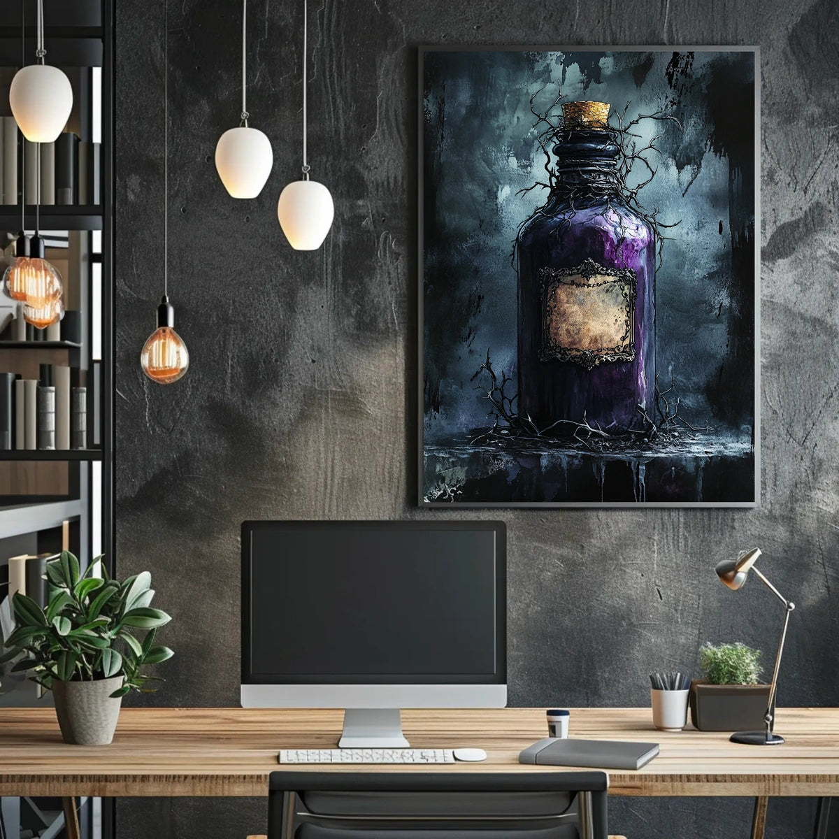 Mysterious Bottle Dark Fantasy Poster