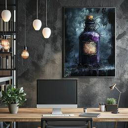 Mysterious Bottle Dark Fantasy Poster