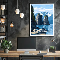 Kenai Fjords Poster Scenic Travel Landscape Wall Art