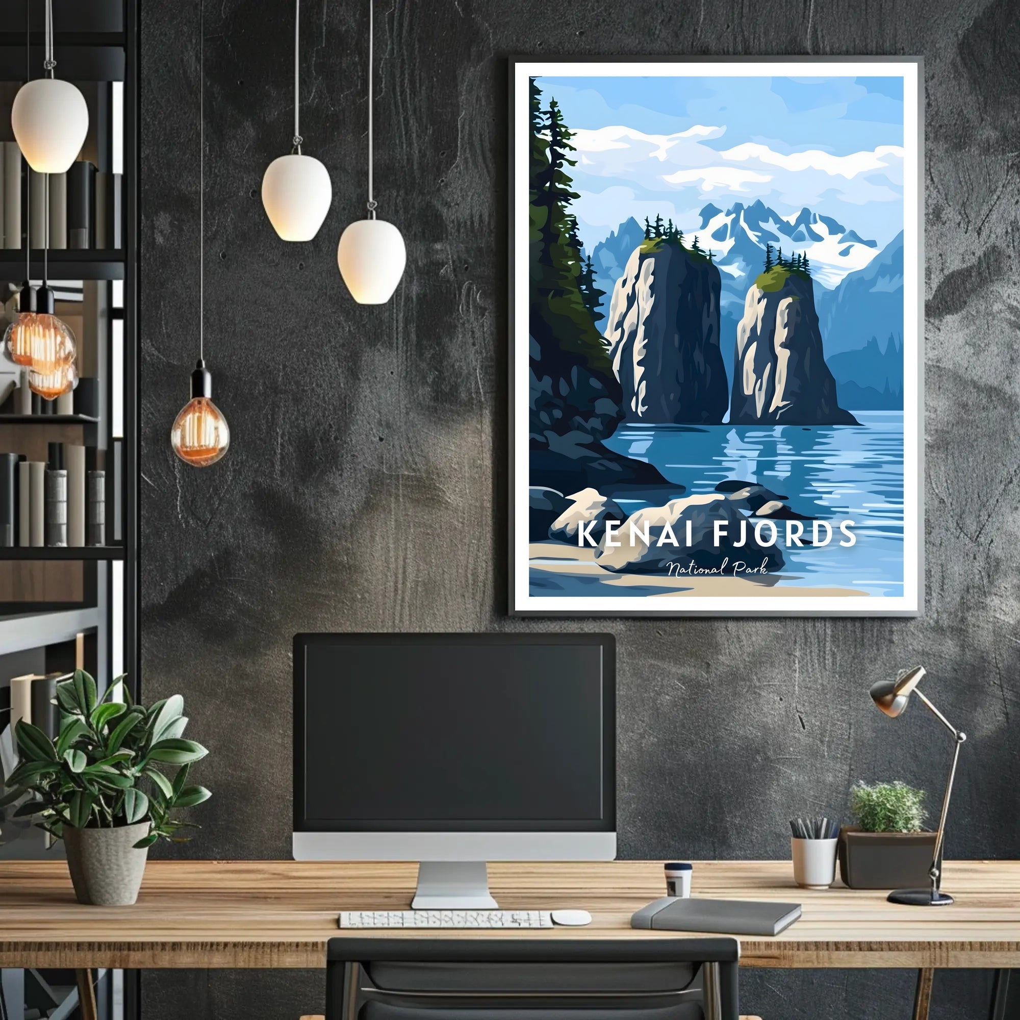 Kenai Fjords Poster Scenic Travel Landscape Wall Art
