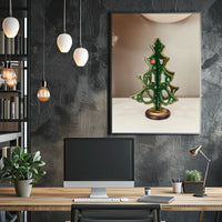 Festive Wooden Christmas Tree Poster