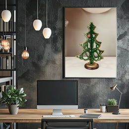 Festive Wooden Christmas Tree Poster