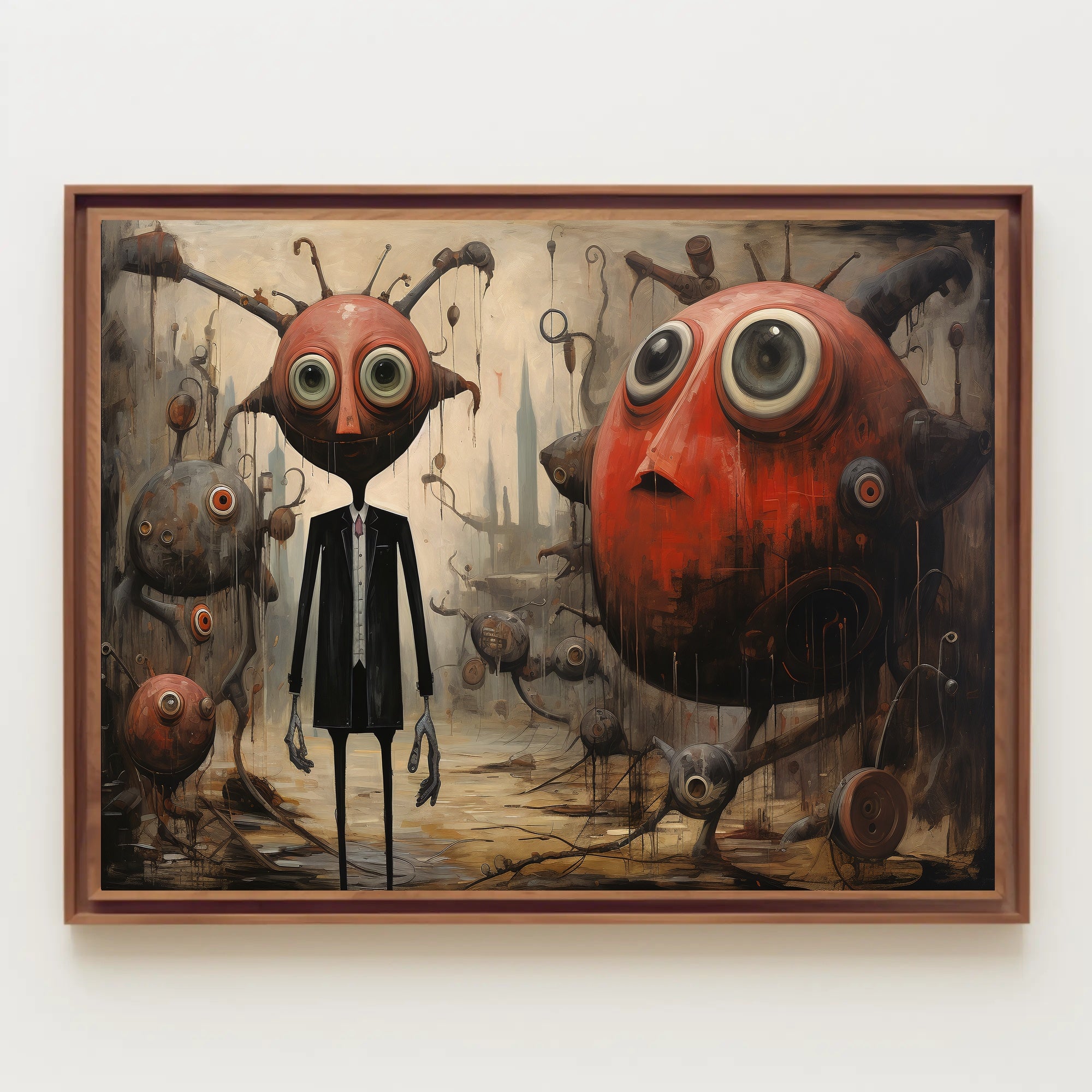Whimsical Dreamscape: Surreal Characters Abstract or Artistic Poster