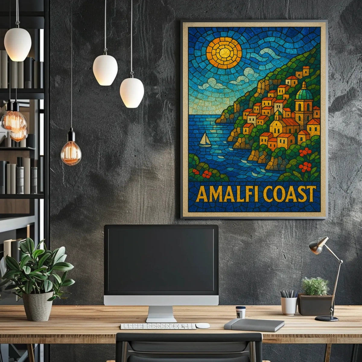 Amalfi Coast Mosaic Poster