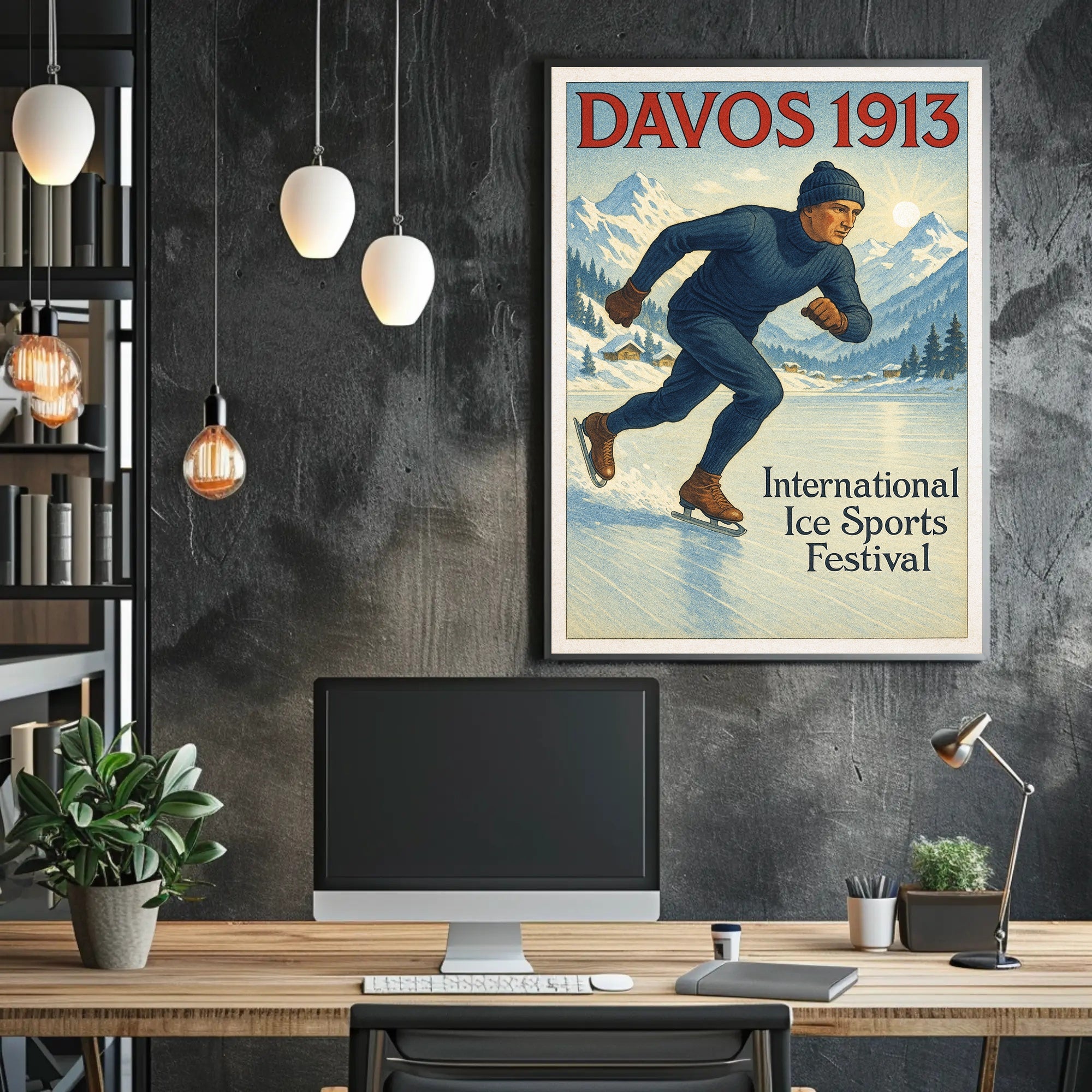 Davos 1913 International Ice Sports Festival Poster PosterGoat