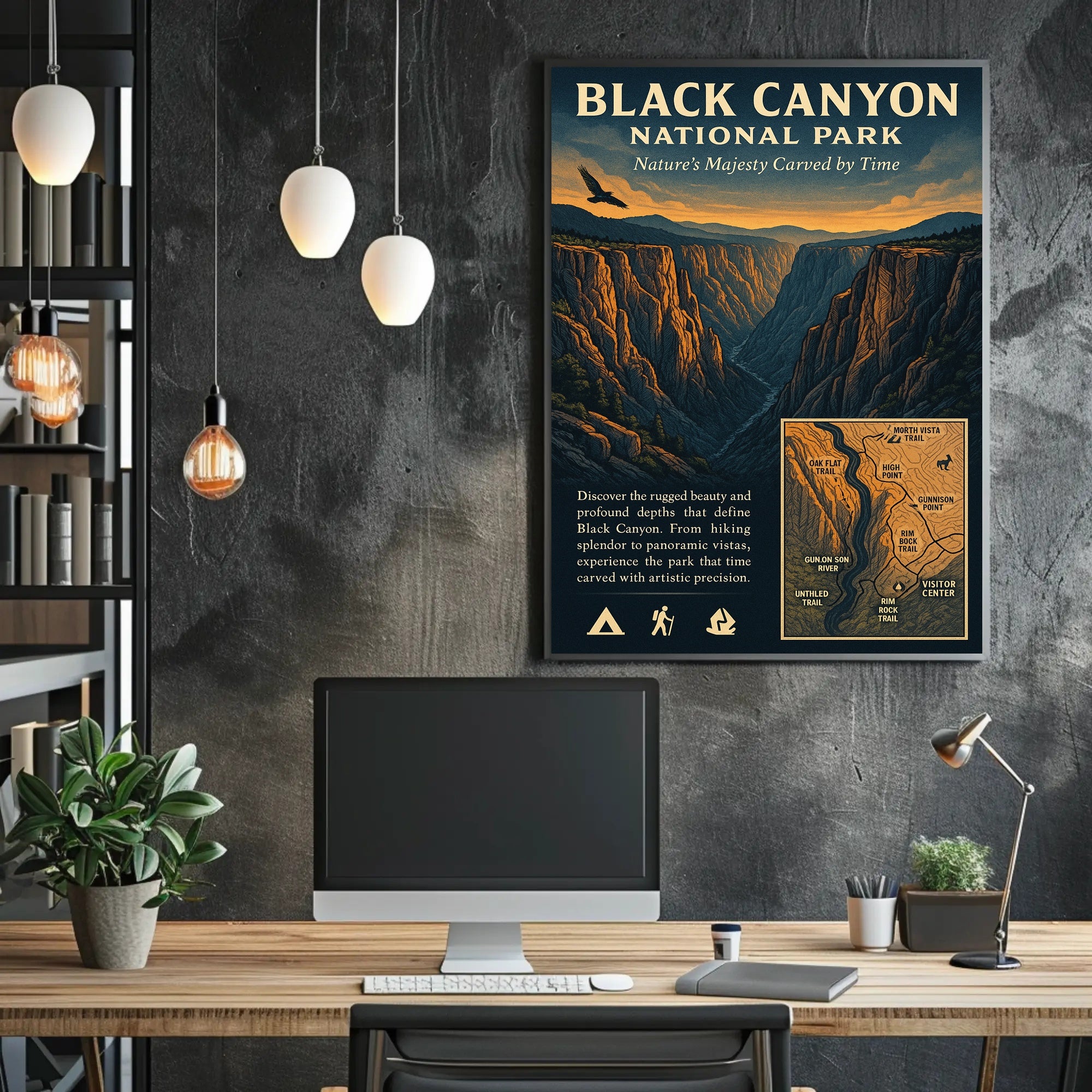 Black Canyon National Park Vintage Poster Wall Art