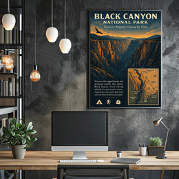 Black Canyon National Park Vintage Poster Wall Art