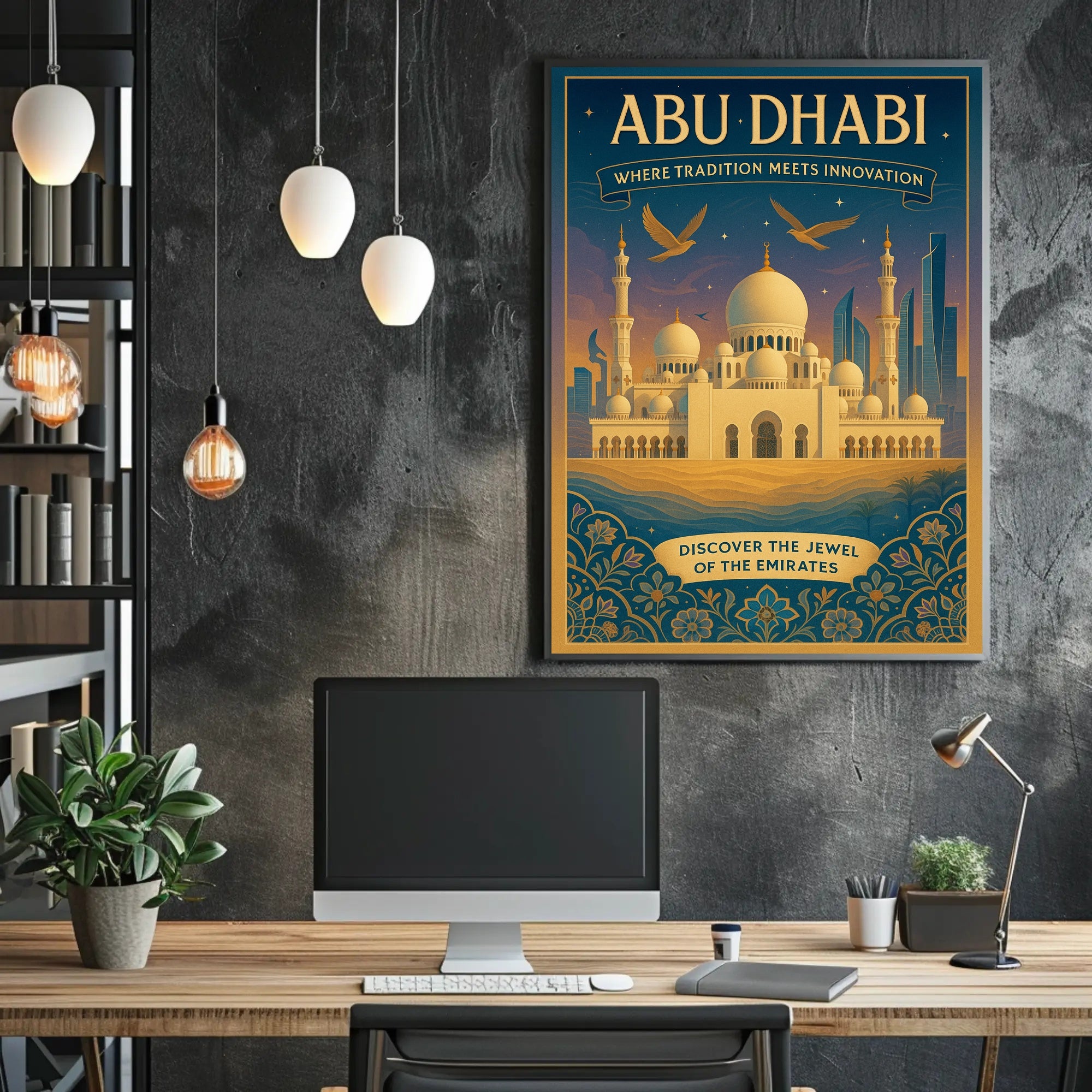 Abu Dhabi Fusion: Modern Meets Tradition Urban or Cityscape Poster