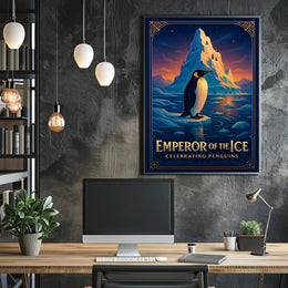 Emperor Penguin Poster Vintage Antarctic Wall Art