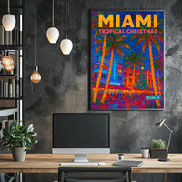 Miami Tropical Christmas Poster
