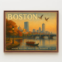 Boston Scenic Charm Travel Poster Wall Art