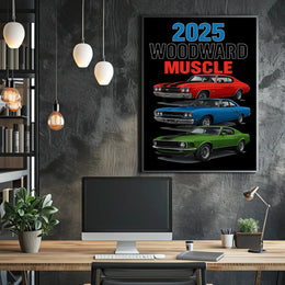 2025 Woodward Muscle Classic American Cars Poster