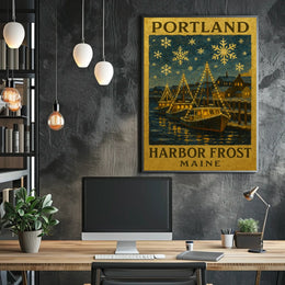 Portland Harbor Frost Poster