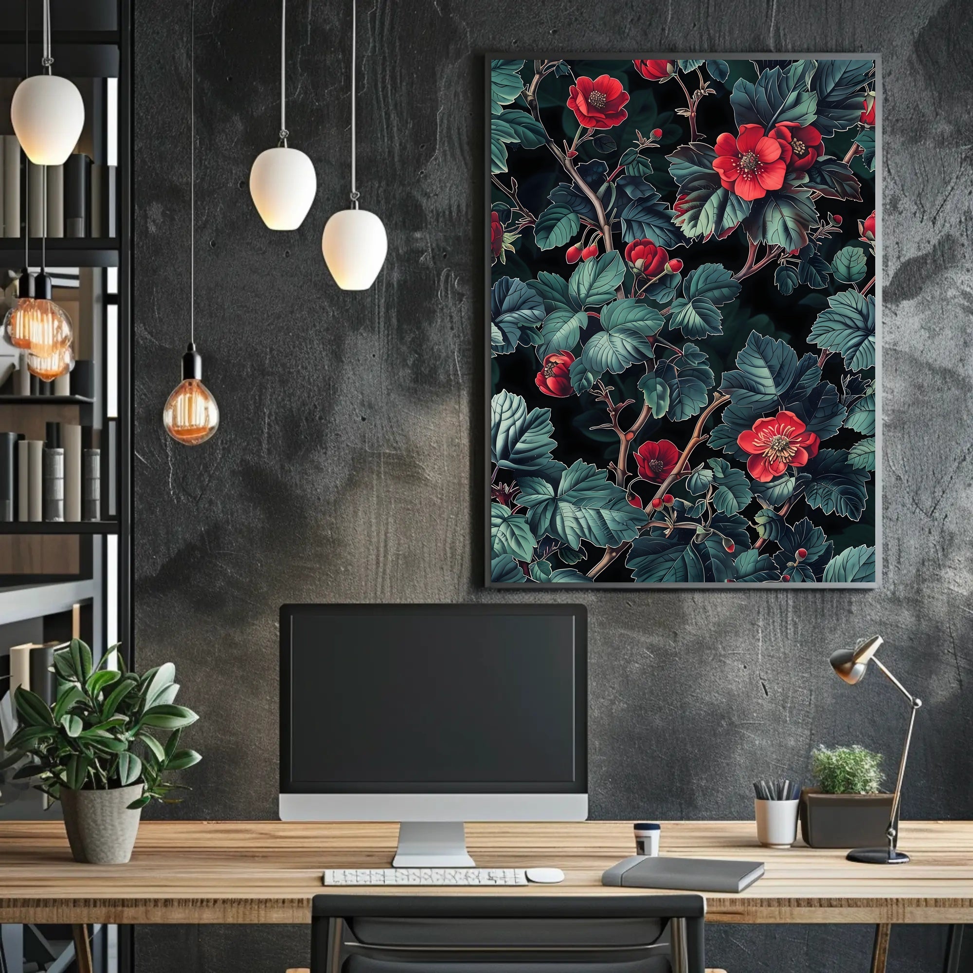 Floral Elegance Botanical Artwork: Artistic Poster
