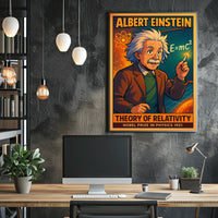 Einstein Relativity Vintage Science Curious Minds Poster