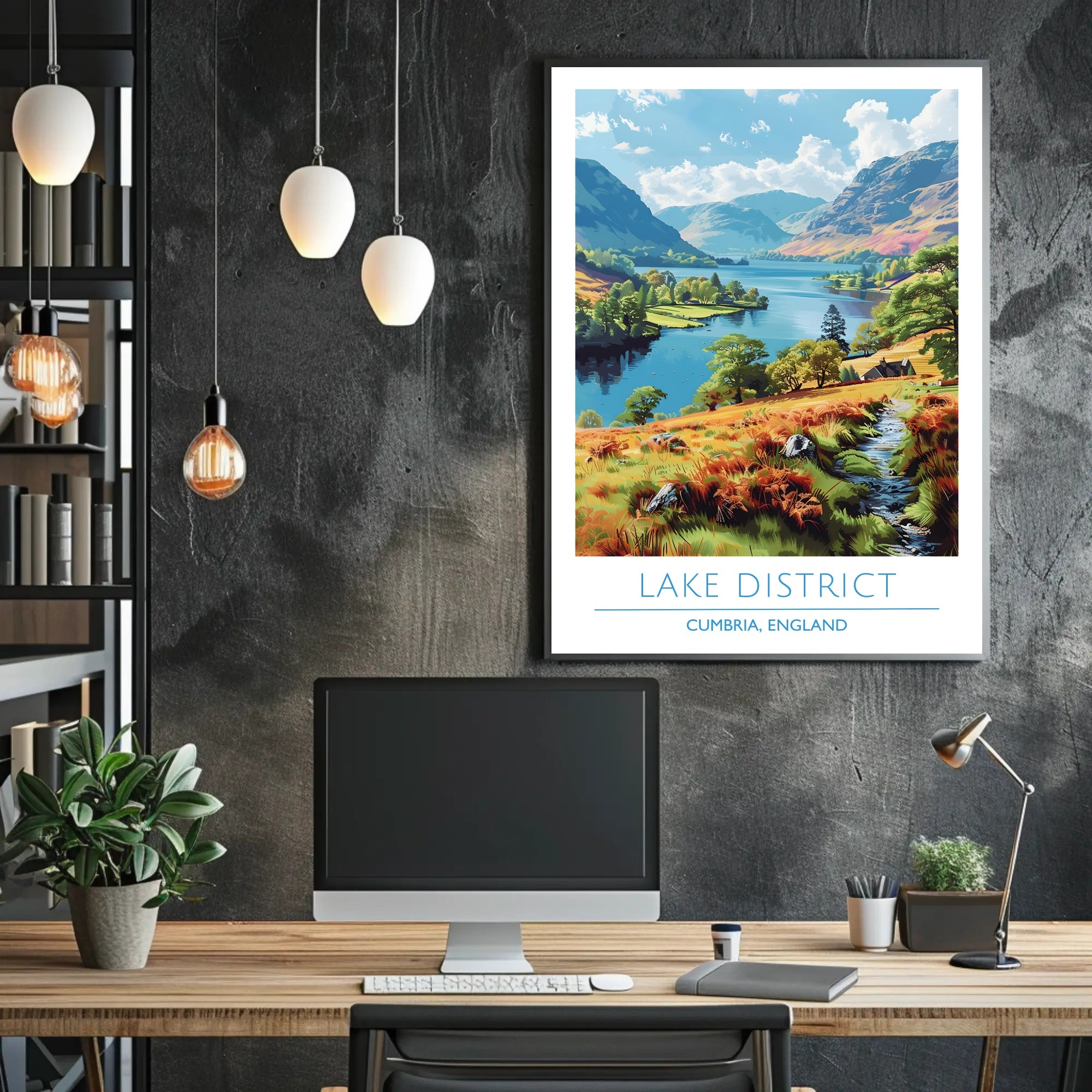 Lake District Escape: Vintage Style Travel Poster