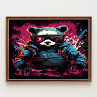 Cyberpunk Panda Poster