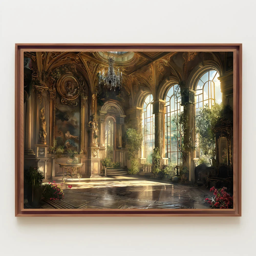 Opulent Sunlit European Palace Interior Poster Print