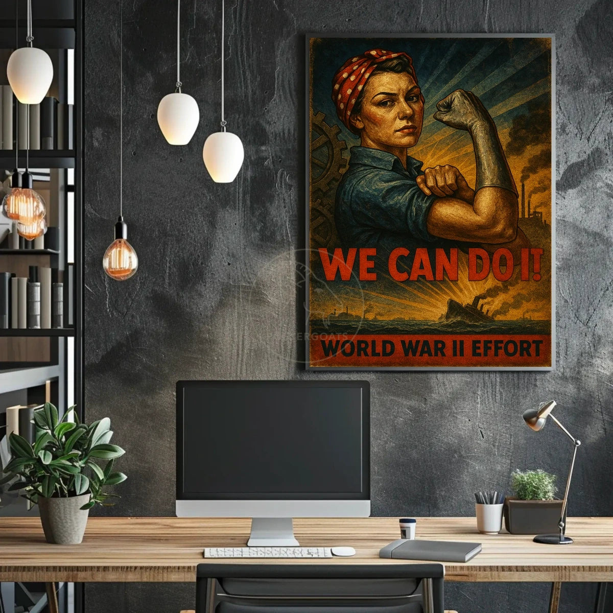 Empowering WWII Woman Illustration for Propaganda Poster