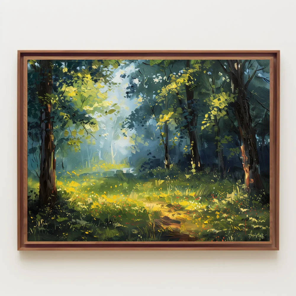 Serene Forest Impressionist Art Poster for Tranquility