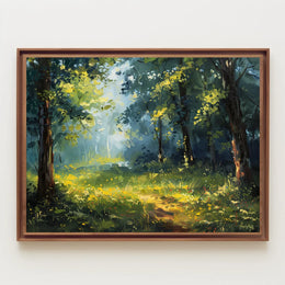 Serene Forest Impressionist Art Poster for Tranquility